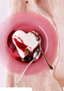 Panna Cotta with Red Fruit Sauce